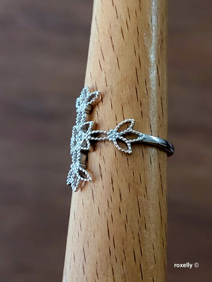 ❤️925 Cross-Shaped Diamond Ring Size 10 Sterling Silver