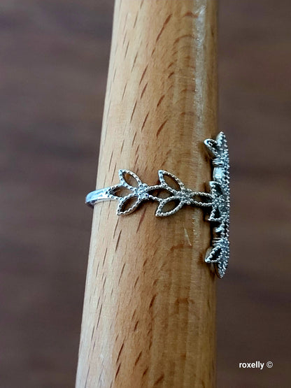 ❤️925 Cross-Shaped Diamond Ring Size 10 Sterling Silver