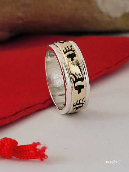 925 Sterling Silver and 14K Yellow Gold Ring Size 5