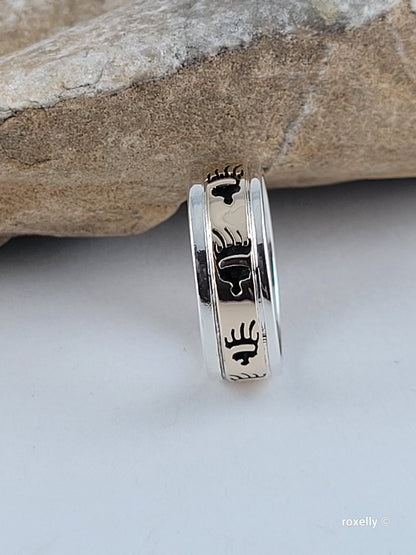 925 Sterling Silver and 14K Yellow Gold Ring Size 5