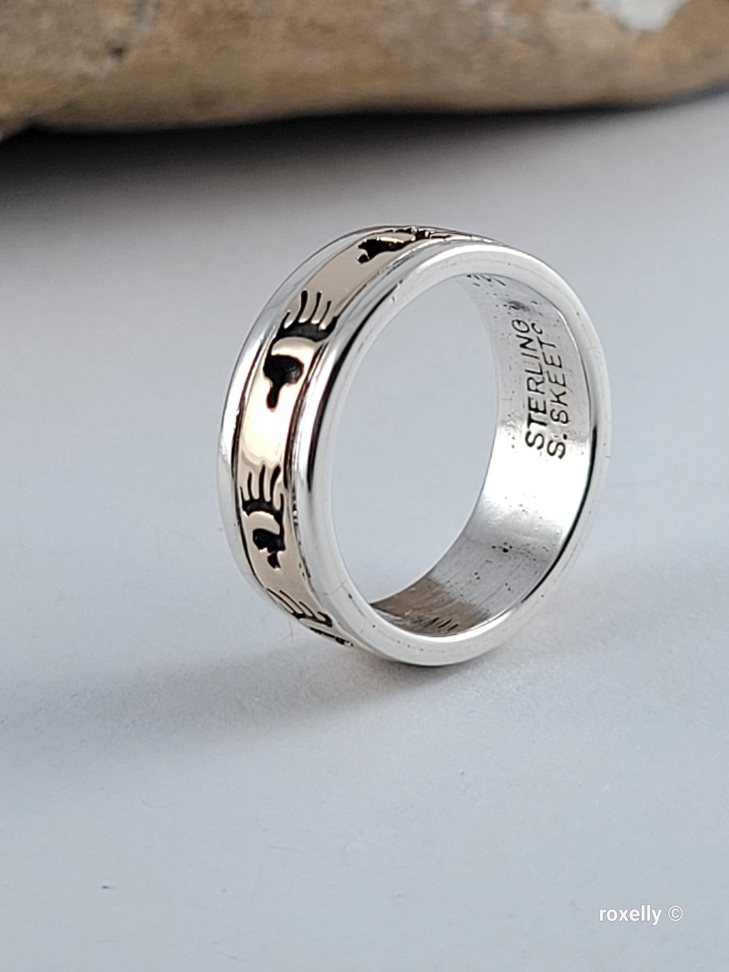 925 Sterling Silver and 14K Yellow Gold Ring Size 5