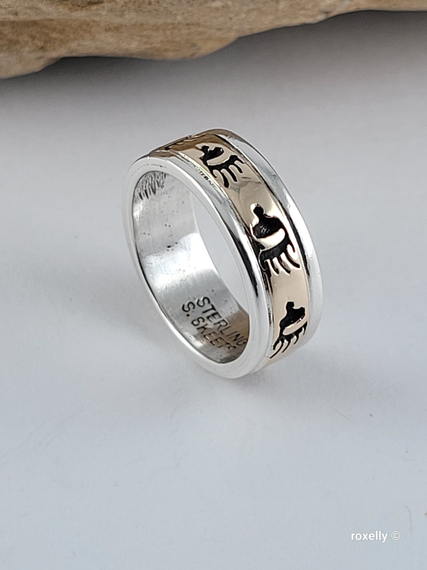 925 Sterling Silver and 14K Yellow Gold Ring Size 5