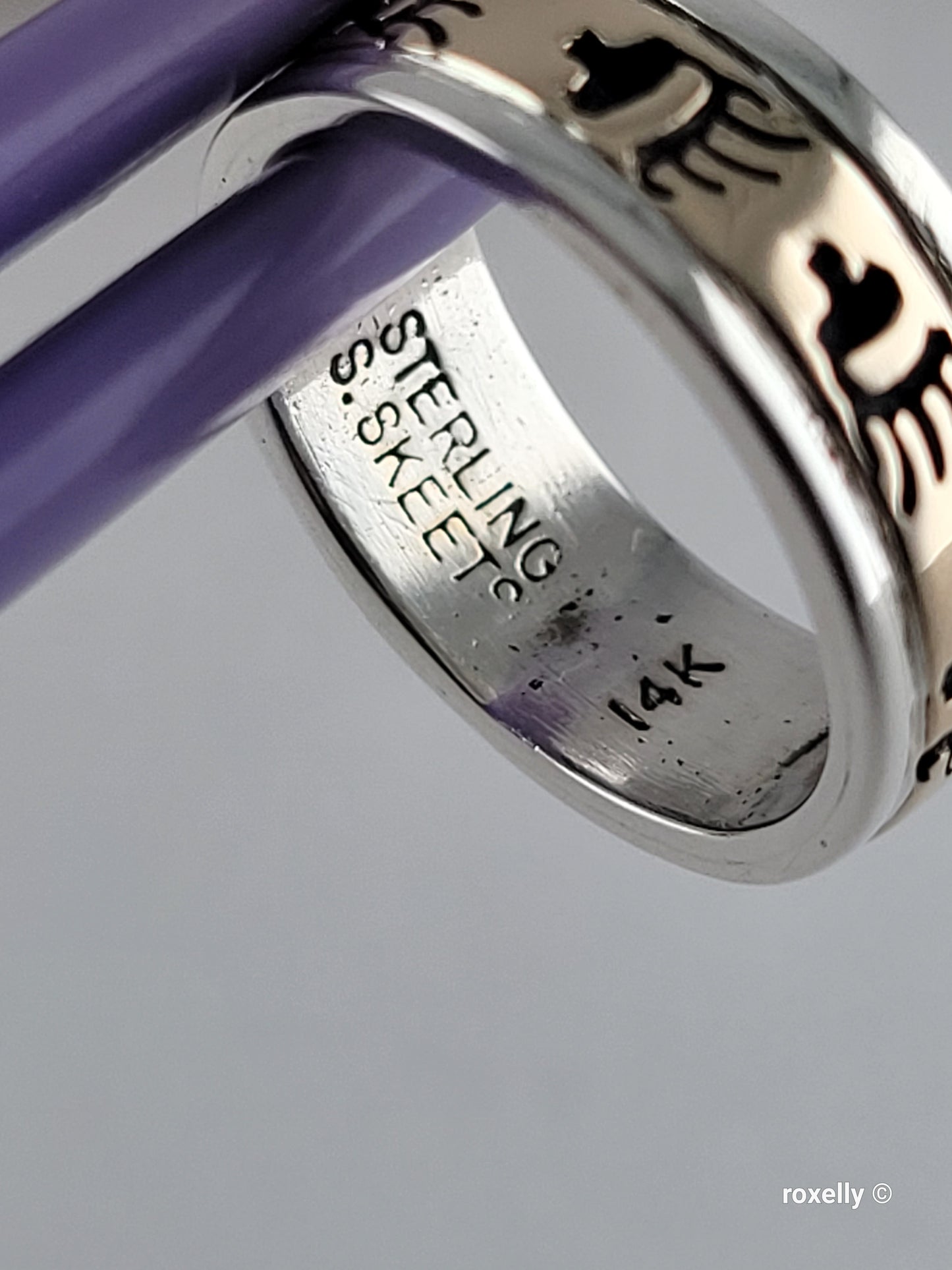 925 Sterling Silver and 14K Yellow Gold Ring Size 5