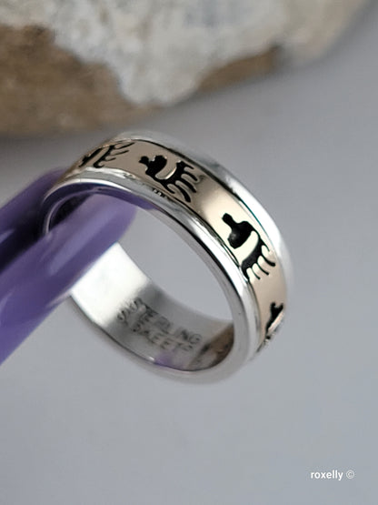925 Sterling Silver and 14K Yellow Gold Ring Size 5