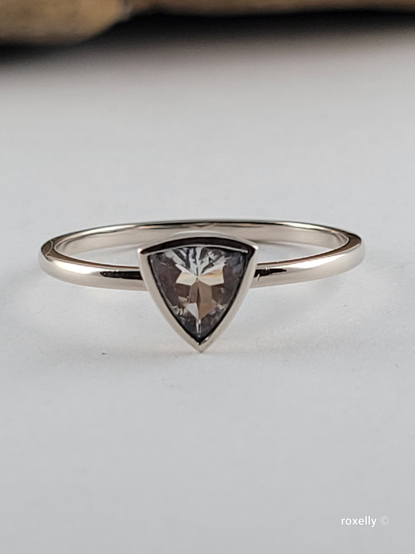 10K White Gold Cubic Zirconia Gemstone Ring Size 9.25 Solid Gold