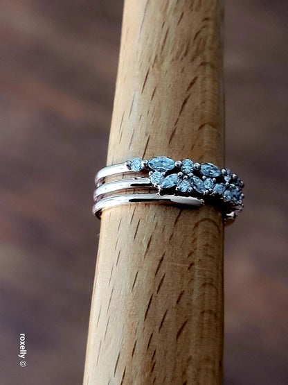 14K Rose Gold  Diamonds Tiara Ring Size 7.5 Solid Gold