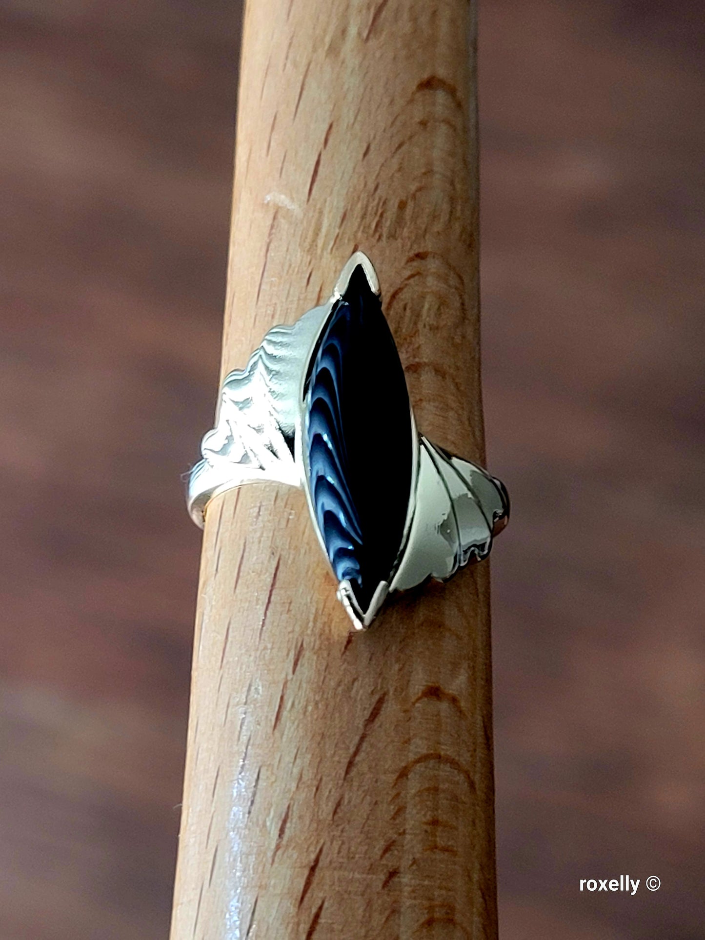 10K Yellow Gold Onyx Gemstone Bypass Ring Size 6.25 Solid Gold
