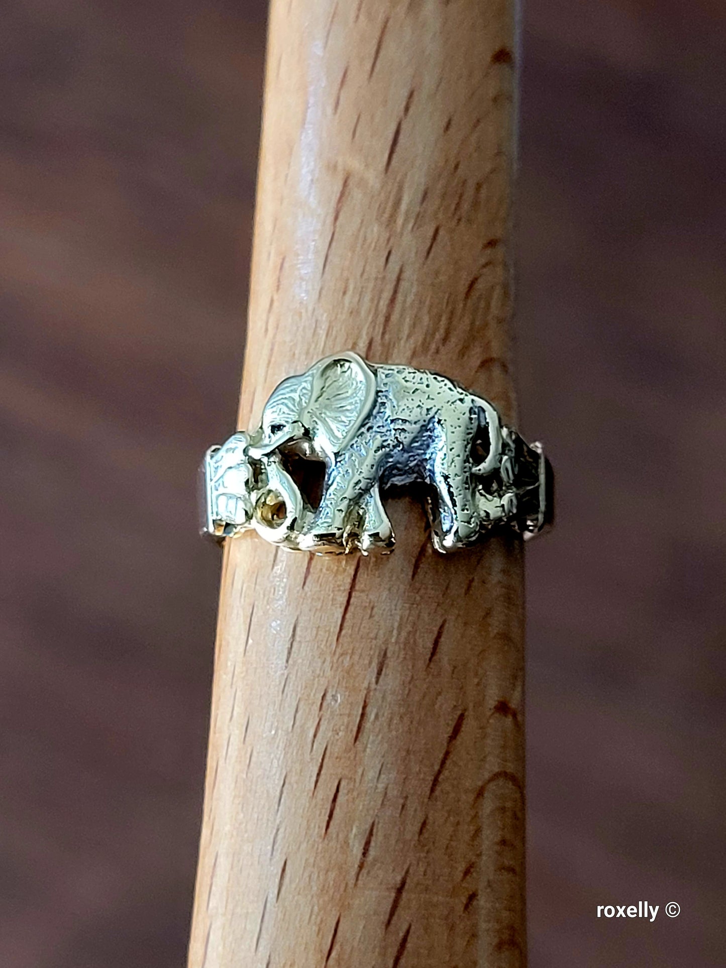 14k Two-Tones Gold Elephant-Shaped Vintage Ring Size 6.75 Solid Gold