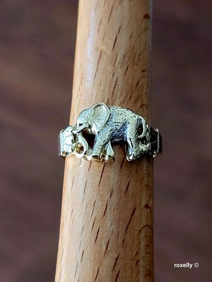 14k Two-Tones Gold Elephant-Shaped Vintage Ring Size 6.75 Solid Gold