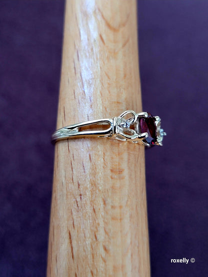 10K Yellow Gold Citrine Madeira and Diamonds Ring Size 7 Solid Gold