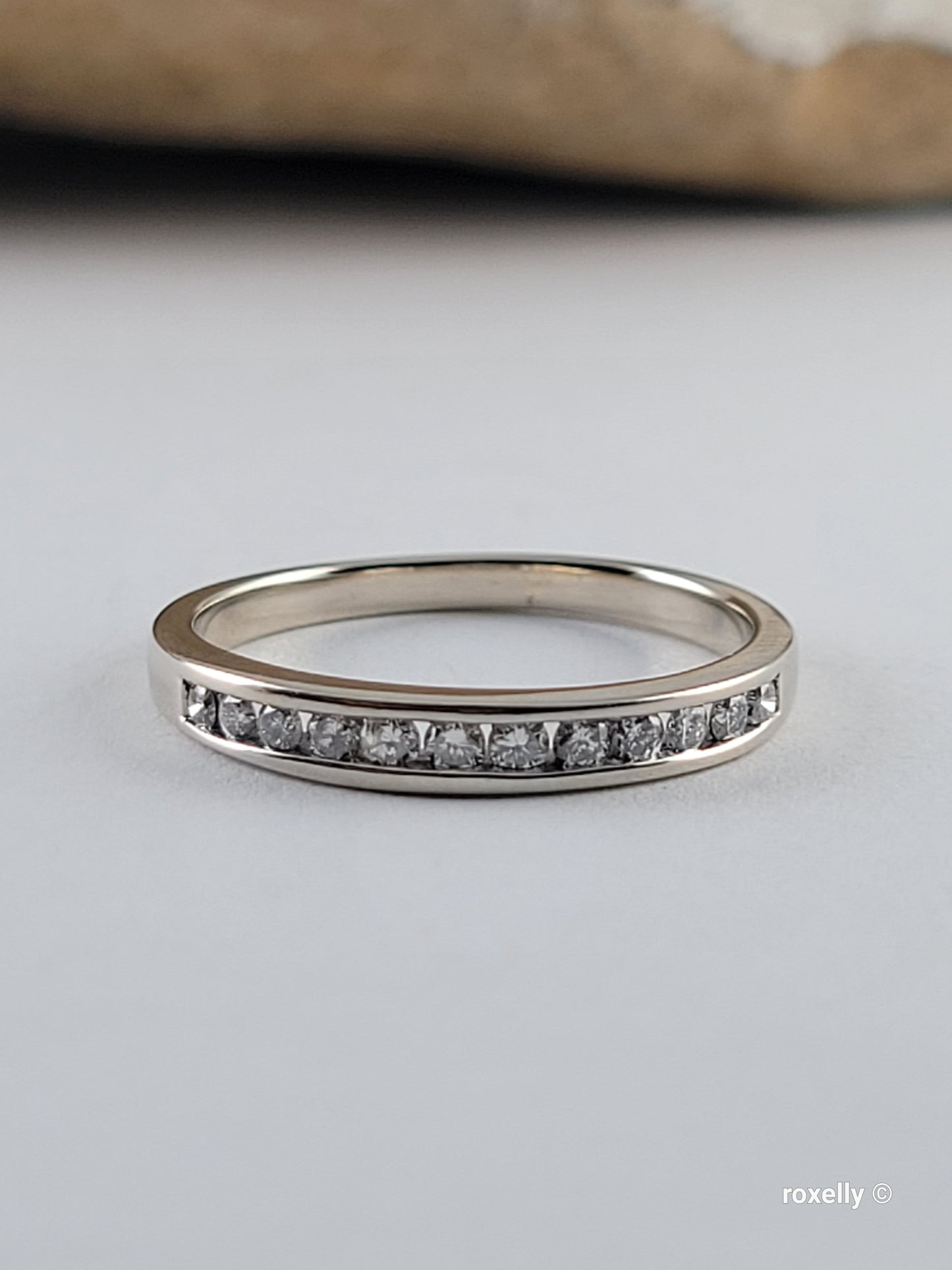 14K White Gold Diamonds Band Ring Size 6.25 Solid Gold