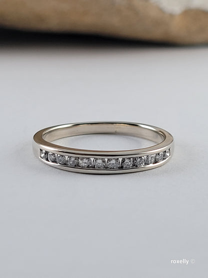 14K White Gold Diamonds Band Ring Size 6.25 Solid Gold