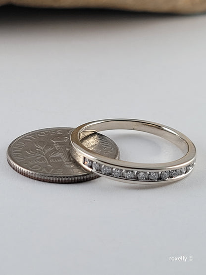 14K White Gold Diamonds Band Ring Size 6.25 Solid Gold