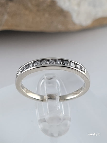 14K White Gold Diamonds Band Ring Size 6.25 Solid Gold