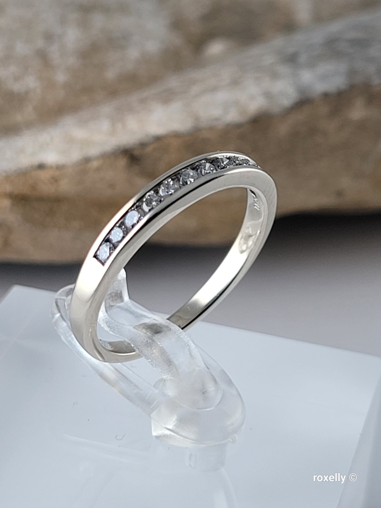 14K White Gold Diamonds Band Ring Size 6.25 Solid Gold