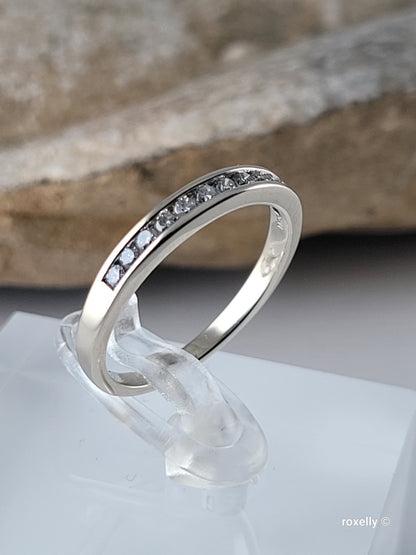 14K White Gold Diamonds Band Ring Size 6.25 Solid Gold