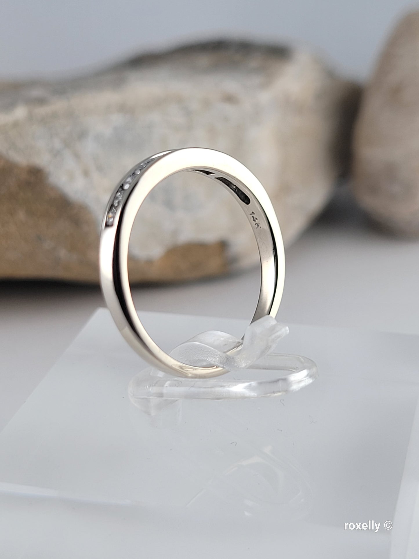 14K White Gold Diamonds Band Ring Size 6.25 Solid Gold
