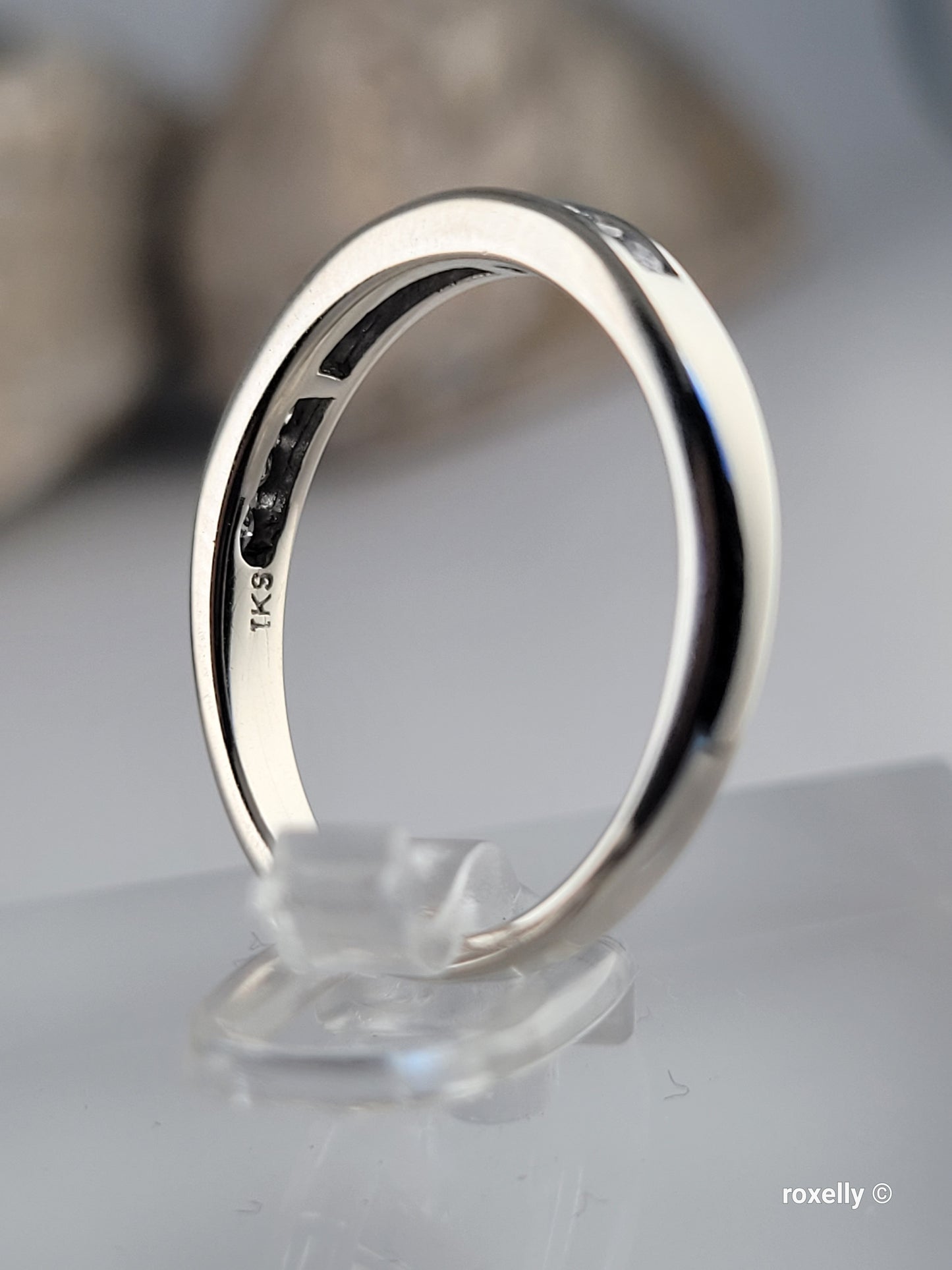 14K White Gold Diamonds Band Ring Size 6.25 Solid Gold