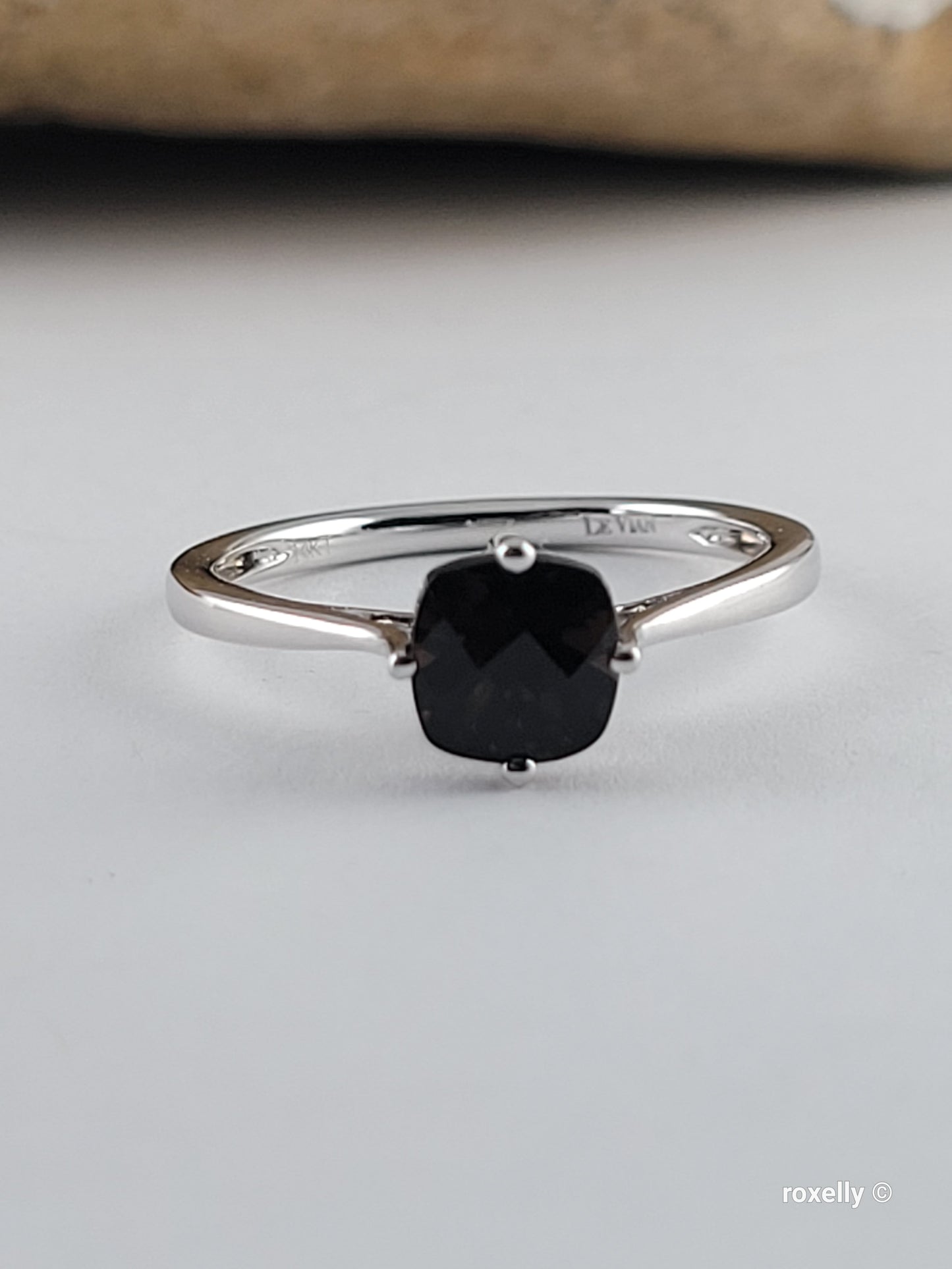 14K Solid White Gold Smoky Quartz LeVian Ring Size 7 Solid Gold