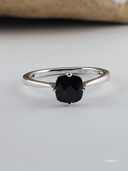 14K Solid White Gold Smoky Quartz LeVian Ring Size 7 Solid Gold