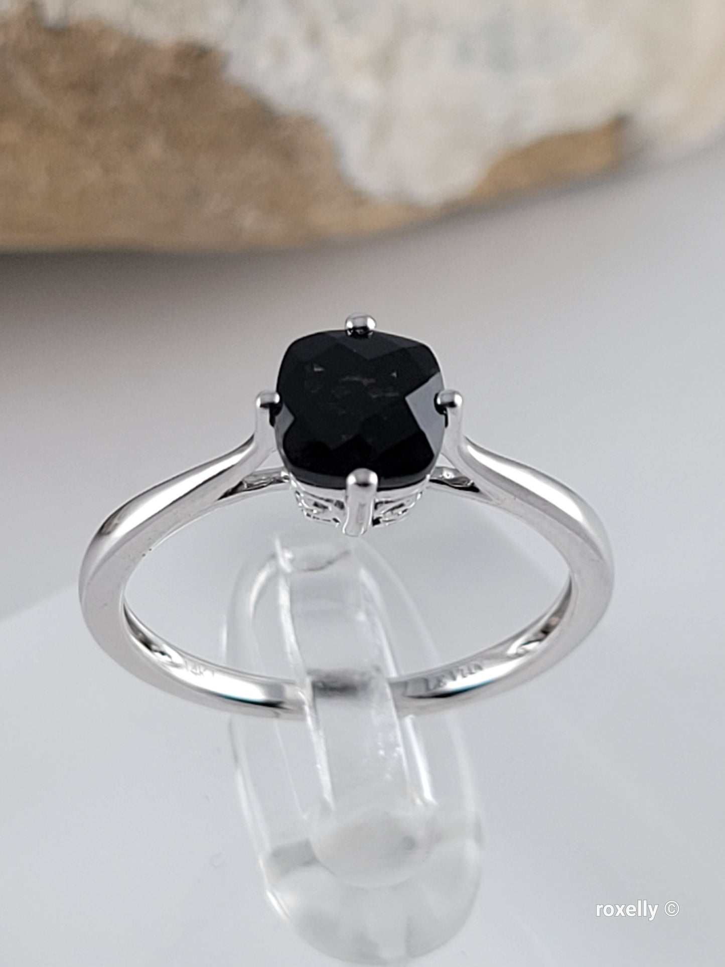 14K Solid White Gold Smoky Quartz LeVian Ring Size 7 Solid Gold