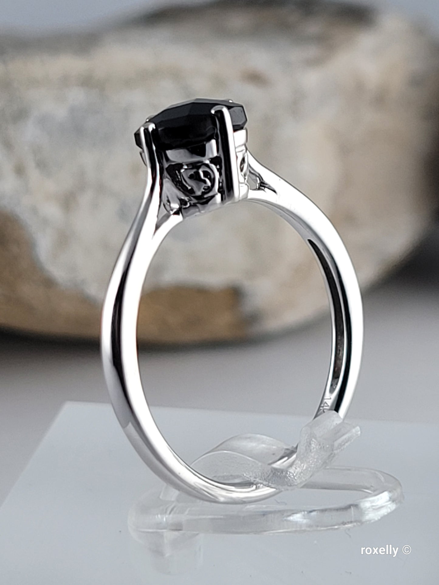 14K Solid White Gold Smoky Quartz LeVian Ring Size 7 Solid Gold