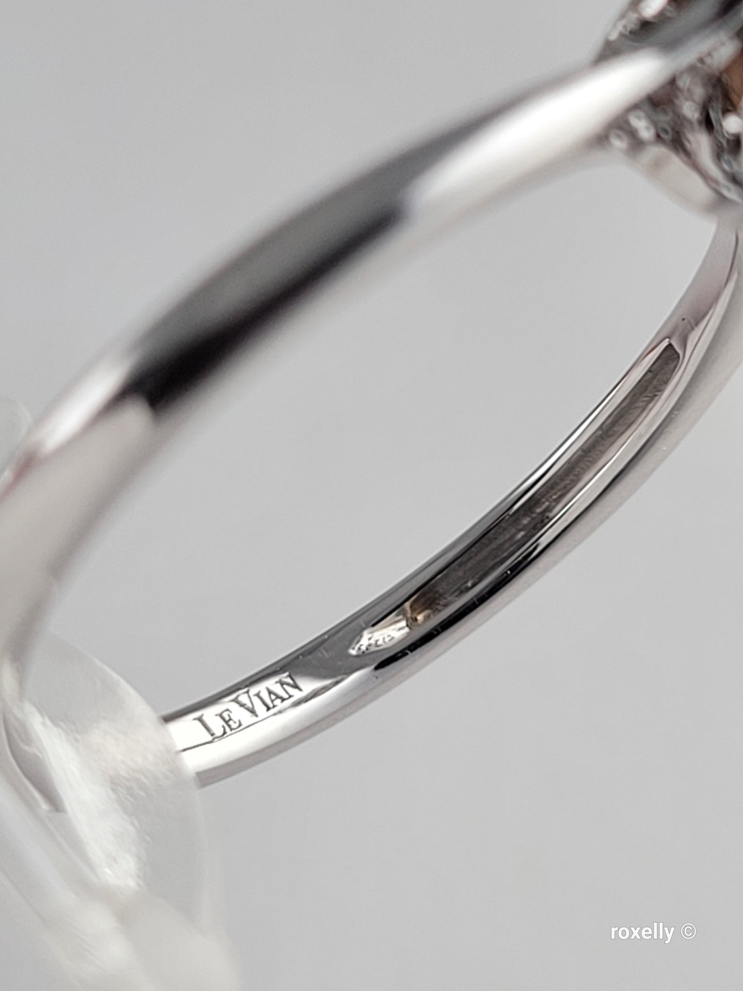 14K Solid White Gold Smoky Quartz LeVian Ring Size 7 Solid Gold
