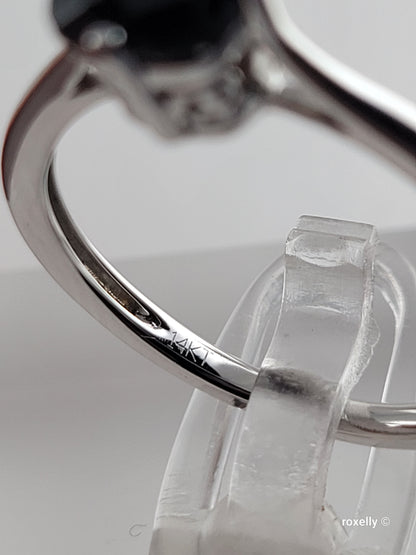 14K Solid White Gold Smoky Quartz LeVian Ring Size 7 Solid Gold