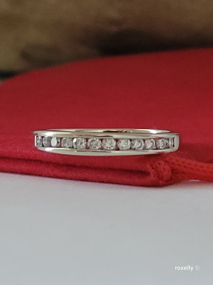 14K White Gold Diamonds Band Ring Size 6.25 Solid Gold