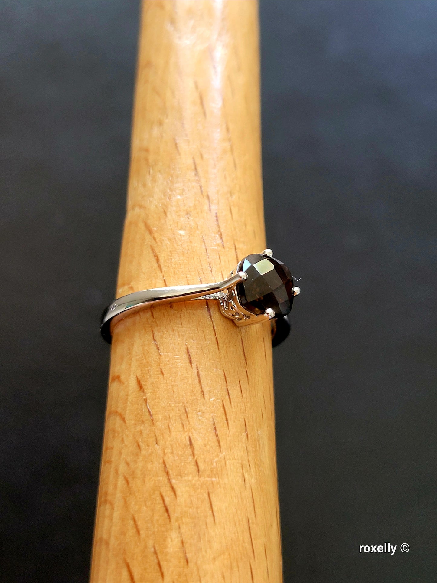 14K Solid White Gold Smoky Quartz LeVian Ring Size 7 Solid Gold