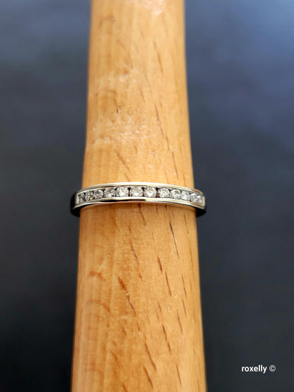 14K White Gold Diamonds Band Ring Size 6.25 Solid Gold
