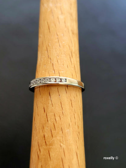 14K White Gold Diamonds Band Ring Size 6.25 Solid Gold