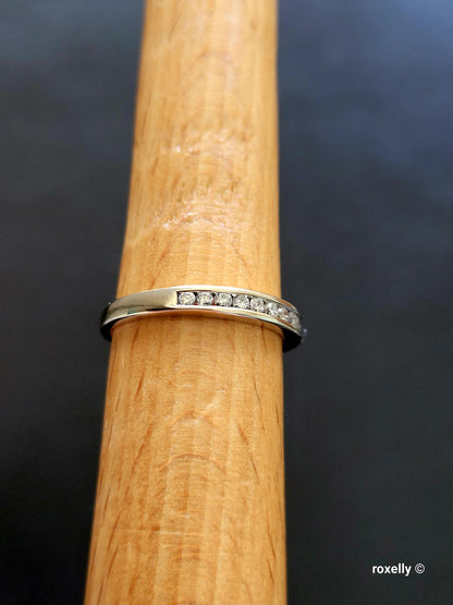 14K White Gold Diamonds Band Ring Size 6.25 Solid Gold