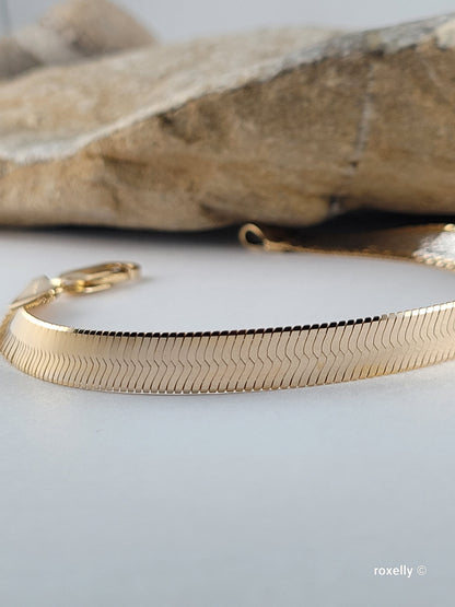 💎 14K Italy Two-Tone Solid Gold Reversible Bracelet – 7” – 6mm – MILROS