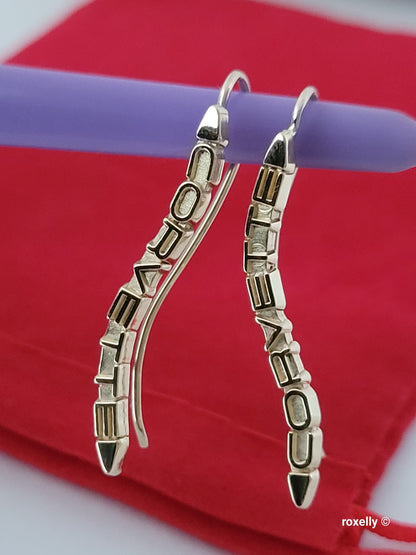 14k Solid Yellow Gold Corvette Earrings