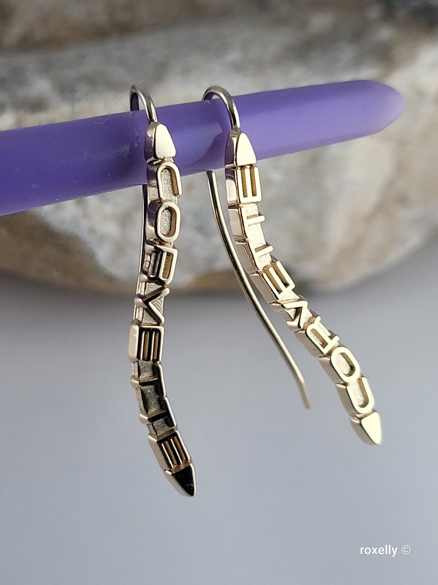 14k Solid Yellow Gold Corvette Earrings