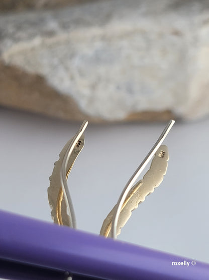14k Solid Yellow Gold Corvette Earrings