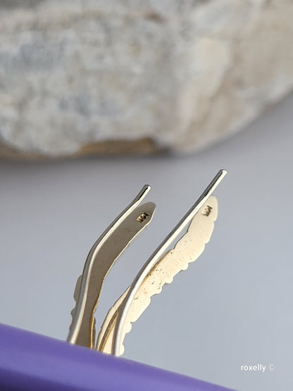 14k Solid Yellow Gold Corvette Earrings