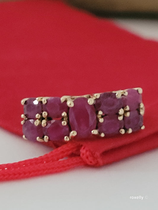 Vintage 10K Yellow Gold Rubies Ring Size 5.75 Solid Gold
