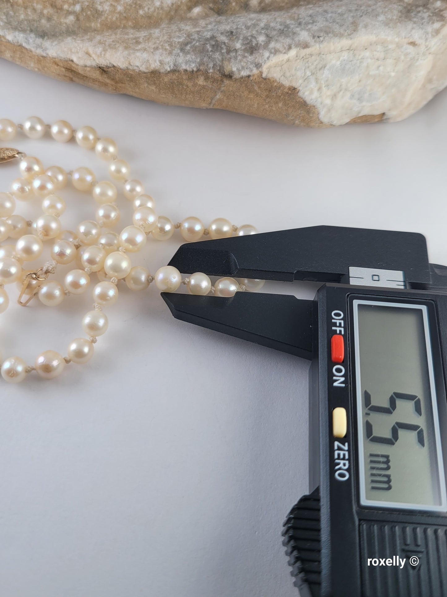 Vintage Freshwater Pearl Necklace & Earrings Set – 14K Yellow Gold Clasp, Posts & Backs