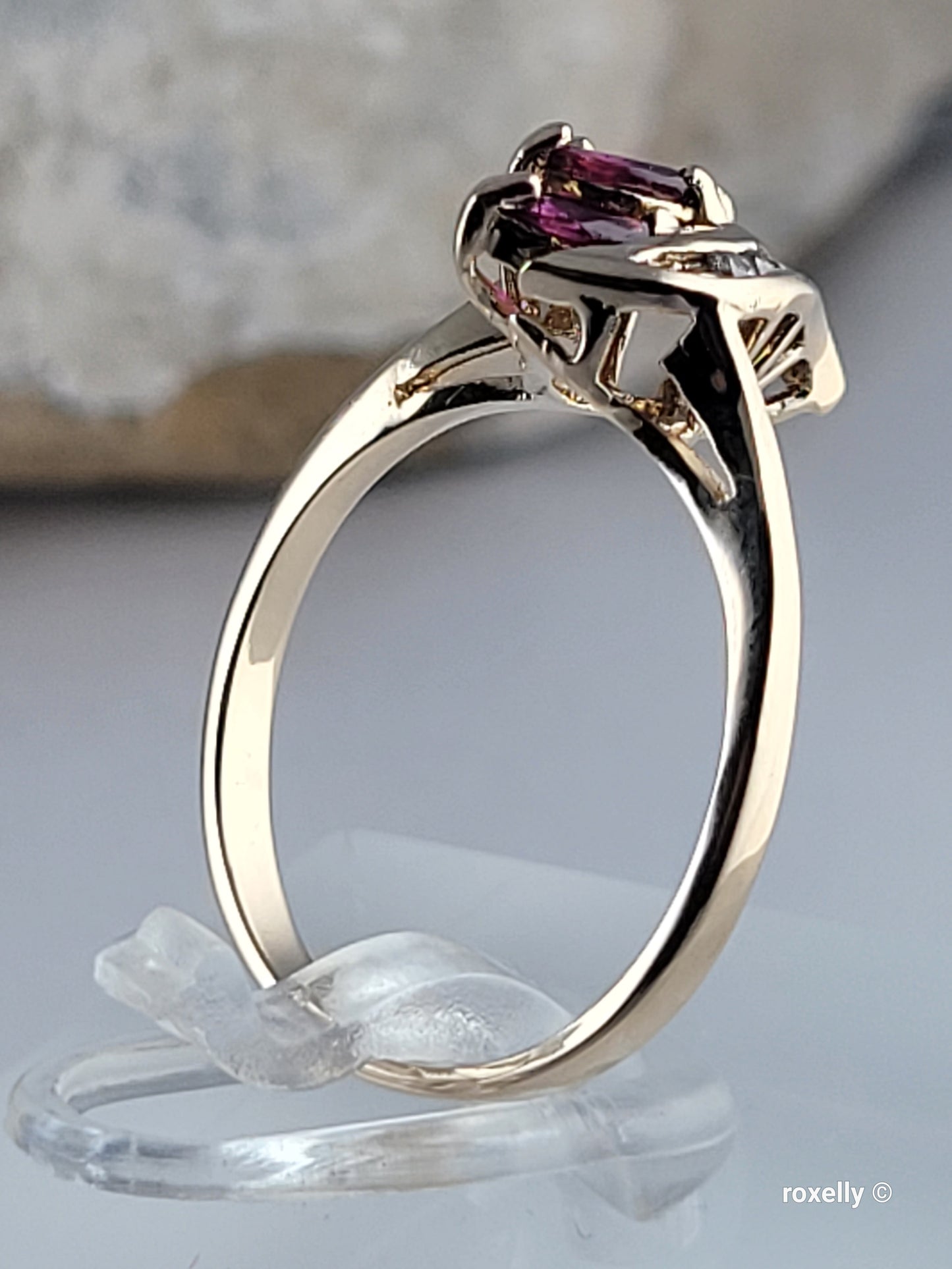 14K Yellow Gold Rubies and Diamonds Ring Size 6.5, Solid Gold