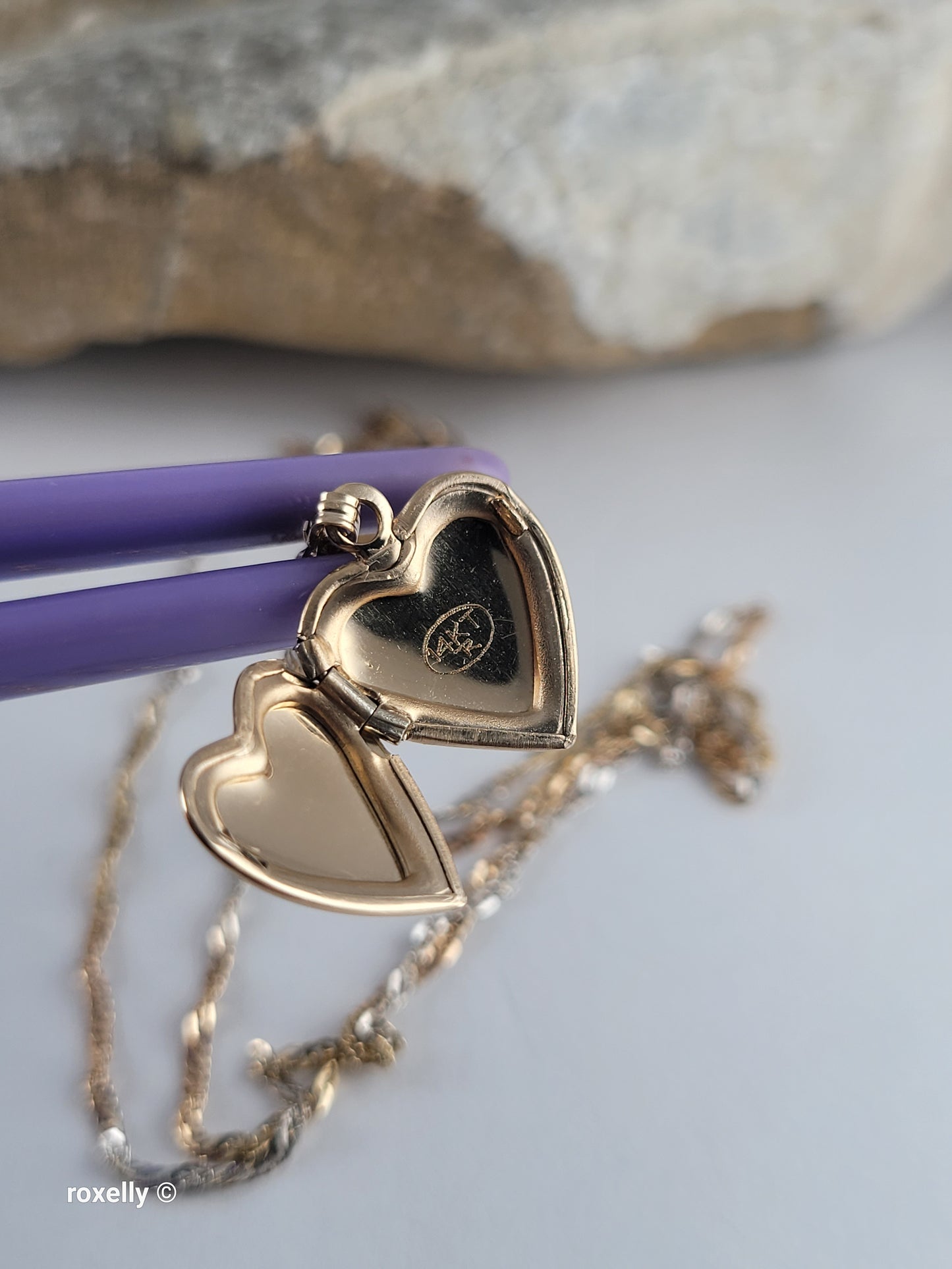 14K Two-Tone of Gold Singapore Chain Necklace, and Heart-Shaped Locket, Made in Italy