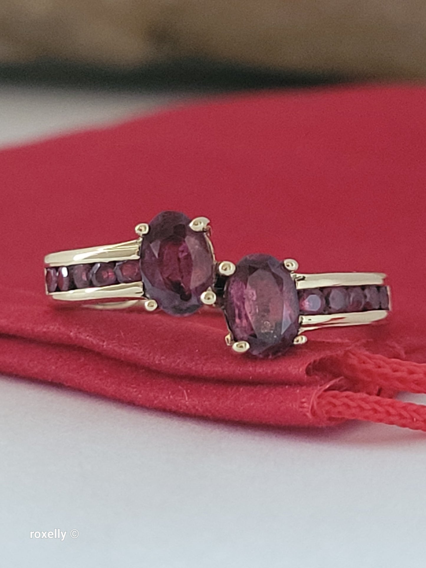 10K Yellow Gold Red Spinel Ring Size 7, Solid Gold