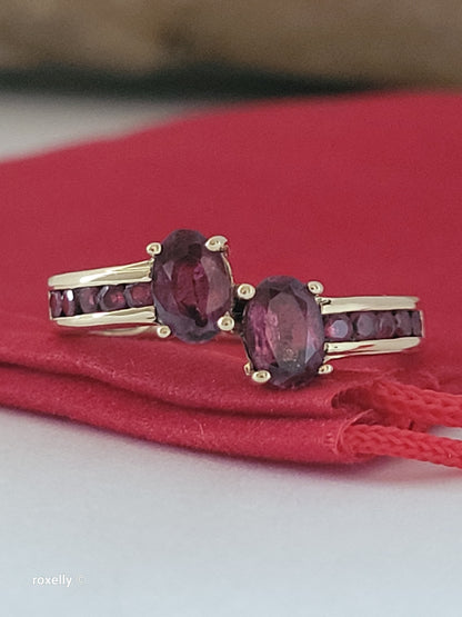 10K Yellow Gold Red Spinel Ring Size 7, Solid Gold