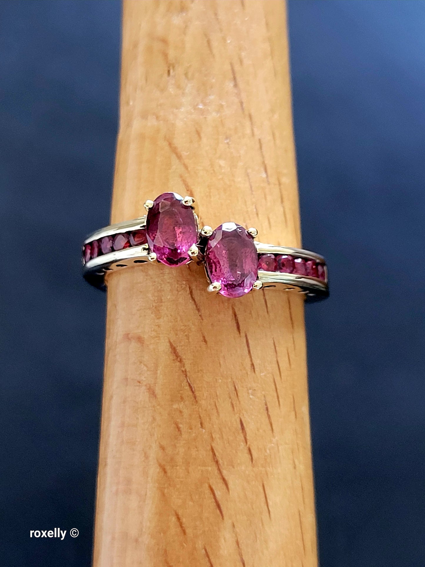 10K Yellow Gold Red Spinel Ring Size 7, Solid Gold
