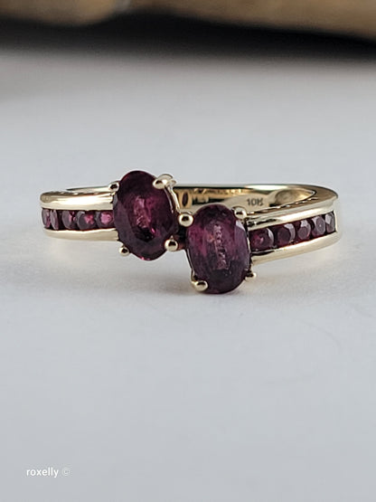 10K Yellow Gold Red Spinel Ring Size 7, Solid Gold