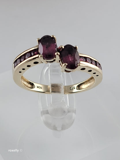 10K Yellow Gold Red Spinel Ring Size 7, Solid Gold