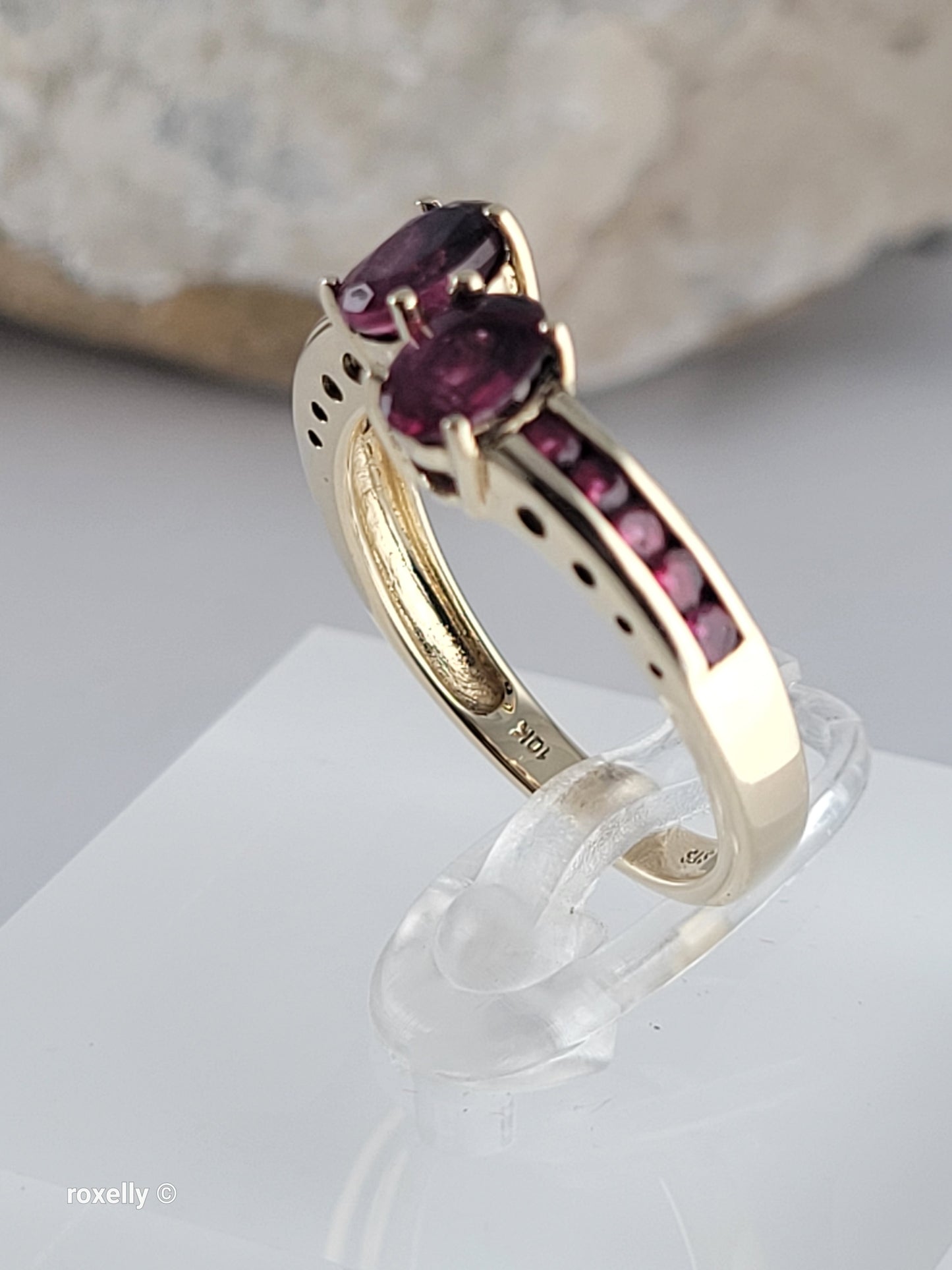 10K Yellow Gold Red Spinel Ring Size 7, Solid Gold