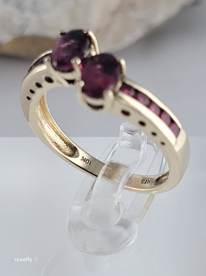 10K Yellow Gold Red Spinel Ring Size 7, Solid Gold