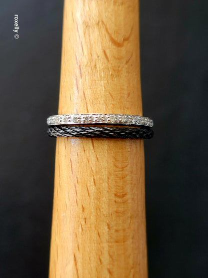 Authentic Charriol Ring – 18k Solid Gold, Geunine Diamonds, and Hypoallergenic Steel Ring – AMAZING!